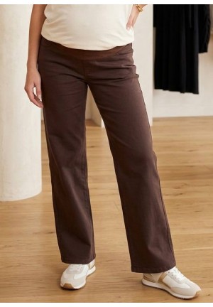 Джинсы для беременных коричневые широкие (3311)